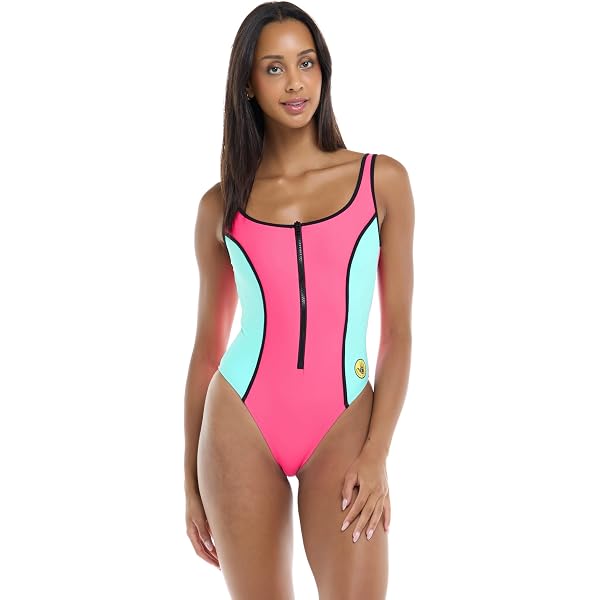 Body Glove Stand Up Zip Front Paddle One Piece Swimsuit with UPF